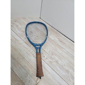 Vintage LEACH Blue Lady Swinger Racquetball‎ Racquet w/ Leather Grip 18.5"